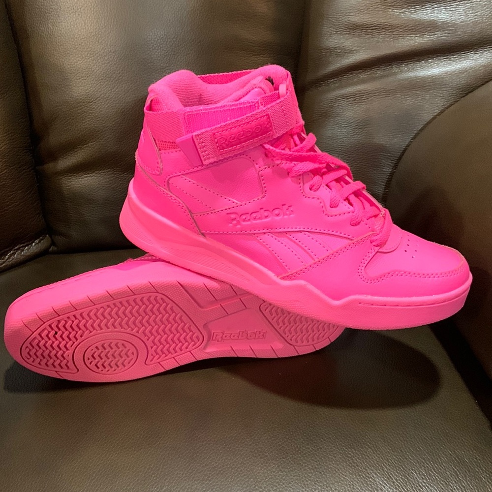 Hot Pink Reebok High Tops with Strap sz 7